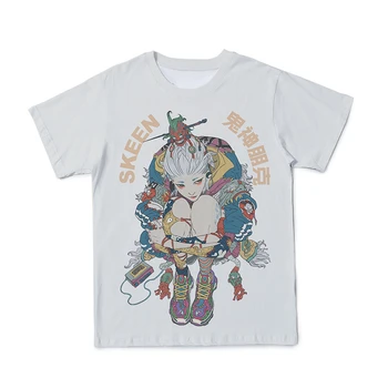 Imprimare 3D Anime Model Supradimensionat Cuplu T-Shirt, la Modă cu Mânecă Scurtă, Confortabil Și Interesant Top (Copii 110-6XL)